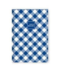 Книга обліку А4, 100 аркушів, клітинка, обкладинка твердий картон, ламінація, "Шотландка синя"