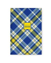 Книга обліку А4, 200 арк., клітинка, обкладинка твердий картон, Серія "Шотландка синьо-жов"