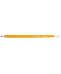 Олівець графіт., HB, жовтий, з гумкою, туба