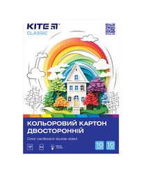 Картон кольор. двостор. (10арк/10кол), А4 Kite Classic