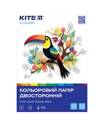 Папір кольор. двостор. (12арк/12кол), А4 Kite Classic