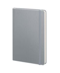 Записна книжка А5 в лінію Twill на гумці срібло