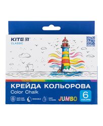Крейда кольорова Jumbo, 6 кол. Kite Classic