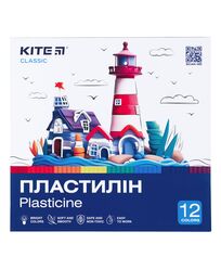 Пластилін восковий, 12 кол, 240 г. Kite Classic