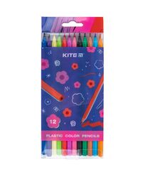 Олівці кол. пластикові, 12шт Kite Flower