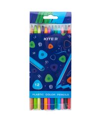 Олівці кол. пластикові, 12шт Kite Triangle