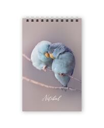 Блокнот А6, 48 арк., клітинка, обкладинка картон, пружина, Серія "Пташки"