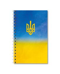 Блокнот А6, 48 арк., клітинка, обкладинка картон, пружина, Серія "Герб"