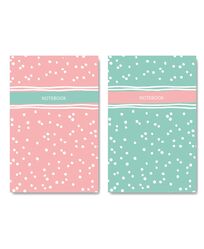 Блокнот А6, 48 арк.., клітинка, обкладинка картон, скоба, Серія "Крапочки"