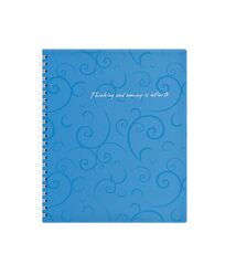 Блокнот, В5, 80 арк., клітинка, обкладинка пластикова, пружина, блакитний BAROCCO