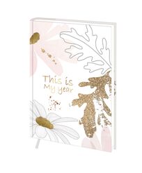 Щоденник датований А5 в лінію Ламінація Soft-touch "Ромашка"