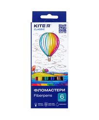 Фломастери, набiр 6 шт. Kite Classic