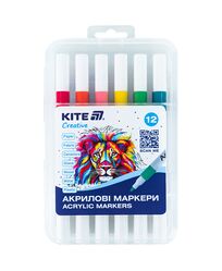 Маркери акрилові, набір 12шт, Kite Creative