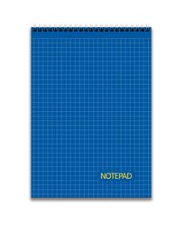 Блокнот А4, 48 арк., клітинка, обкладинка картон, пружина, Серія "Клітинка на синьому"