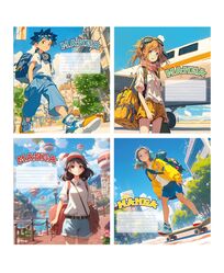 Зошит учнівський 18 арк., клітинка, обкладинка повноколірна Серія 104"Manga"