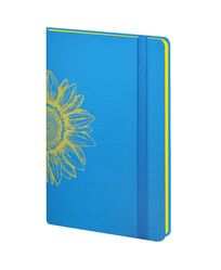 Записна книжка А5 в крапку Vienna на гумці блакитна, тиснення "СОНЯХ"