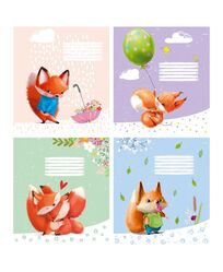 Зошит учнівський 12 арк., лінія, обкладинка повноколірна Серія 703 "Лисички"