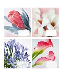 Зошит учнівський загальний 96 арк., клітинка, обкладинка повноколірна Серія 929"Гарні квіти"