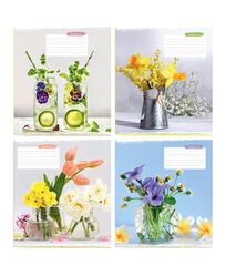 Зошит учнівський загальний 48 арк., клітинка, обкладинка повноколірна Серія 930"Ніжні квіти"