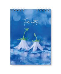 Блокнот A5, 48 арк., клітинка, обкладинка картон, пружина, Серія "Квіти"