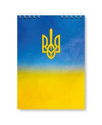 Блокнот A5, 48 арк., клітинка, обкладинка картон, пружина, Серія "Герб"