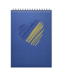 Блокнот А5, 48 арк., чисті, обкладинка дизайнерський картон, пружина, Серія "Серце"