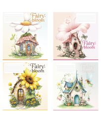 Зошит учнівський повноколірний 12 арк., лінія. Серія 202"Квітковий дім"