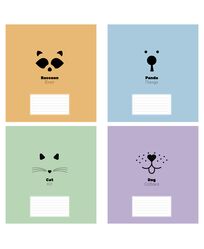 Зошит учнівський повноколірний 24 арк., клітинка. Серія 204"Тваринки"