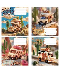 Зошит учнівський повноколірний 12 арк., клітинка. Серія 210"Солодке авто"