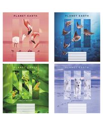 Зошит учнівський повноколірний загальний 96 арк., клітинка. Серія 221"Планета Земля"