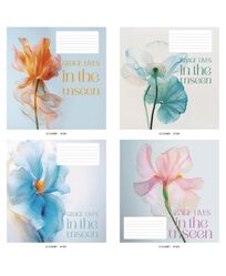 Зошит учнівський повноколірний загальний 36 арк., клітинка. Серія 260"Прозорі квіти"