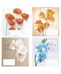 Зошит учнівський повноколірний 18 арк., лінія. Серія 263"Ніжні квіти"