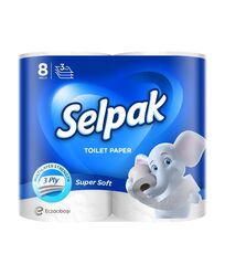 Папір туалетний SELPAK, 8 рул, 3-х ш, на гільзі