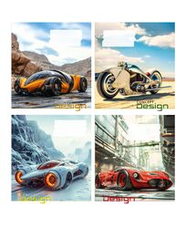 Зошит учнівський 18 арк., клітинка, обкладинка повноколірна Серія 182"Концепт"