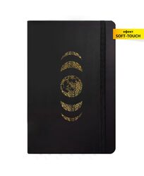 Записна книжка А5 "Moon" в клітинку Vienna на гумці чорний