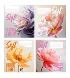 Зошит учнівський 24 арк., клітинка, обкладинка повноколірна Серія 165"Квіти 1"