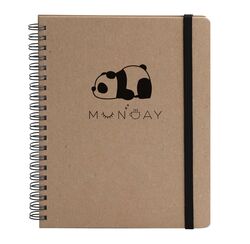 Блокнот скетчбук ЕКО В6 96 арк., чисті, обкладинка твердий картон, пружина, Серія "Панда munday"