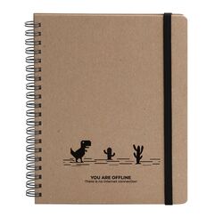 Блокнот скетчбук ЕКО В6 96 арк., чисті, обкладинка твердий картон, пружина, Серія "Динозаврик какту