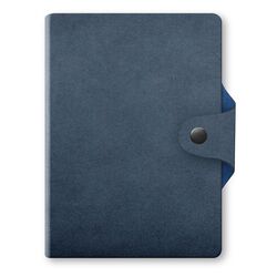 Щоденник недатований А6, 144 аркуша, лінія, обкладинка штучна шкіра гнучка на кнопці, синя