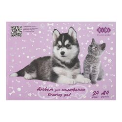 Альбом для малювання, 24 арк, скоба GRAY FLUFFY