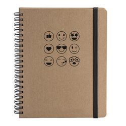Блокнот скетчбук ЕКО В6 96 арк., чисті, обкладинка твердий картон, пружина, Серія "Смайлики"