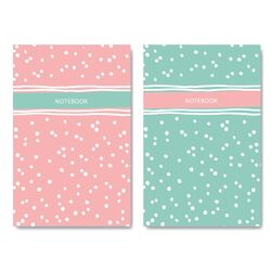 Блокнот А6, 48 арк.., клітинка, обкладинка картон, скоба, Серія "Крапочки"