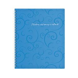 Блокнот, В5, 80 арк., клітинка, обкладинка пластикова, пружина, блакитний BAROCCO
