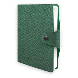 Щоденник недатований А6 в клітинку Tweed на кнопці зелений