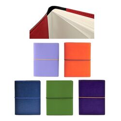 Записна книжка В6 в лінію, обкладинка з'ємна, штучна шкіра, на гумці, різноколір