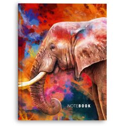 Зошит для нотаток А5, 176 арк., клітинка, обкладинка твердий картон, Серія "Слон"