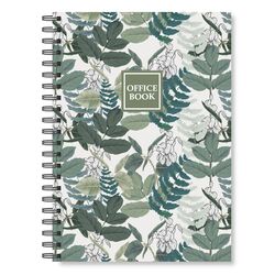 Блокнот A4, 100 арк., клітинка, обкладинка твердий картон, пружина, Серія "Листя зелене"