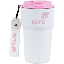 Термокружка 450 мл, біло-рожева