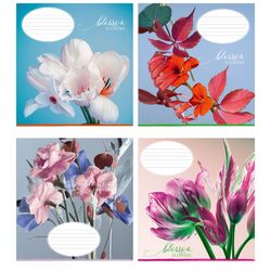 Зошит учнівський загальний 36 арк., клітинка, обкладинка повноколірна Серія 162"Квітковий цвіт"