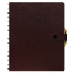 Щоденник недатований А5 на пружині, в лінію, Nebraska на кнопці коричнев